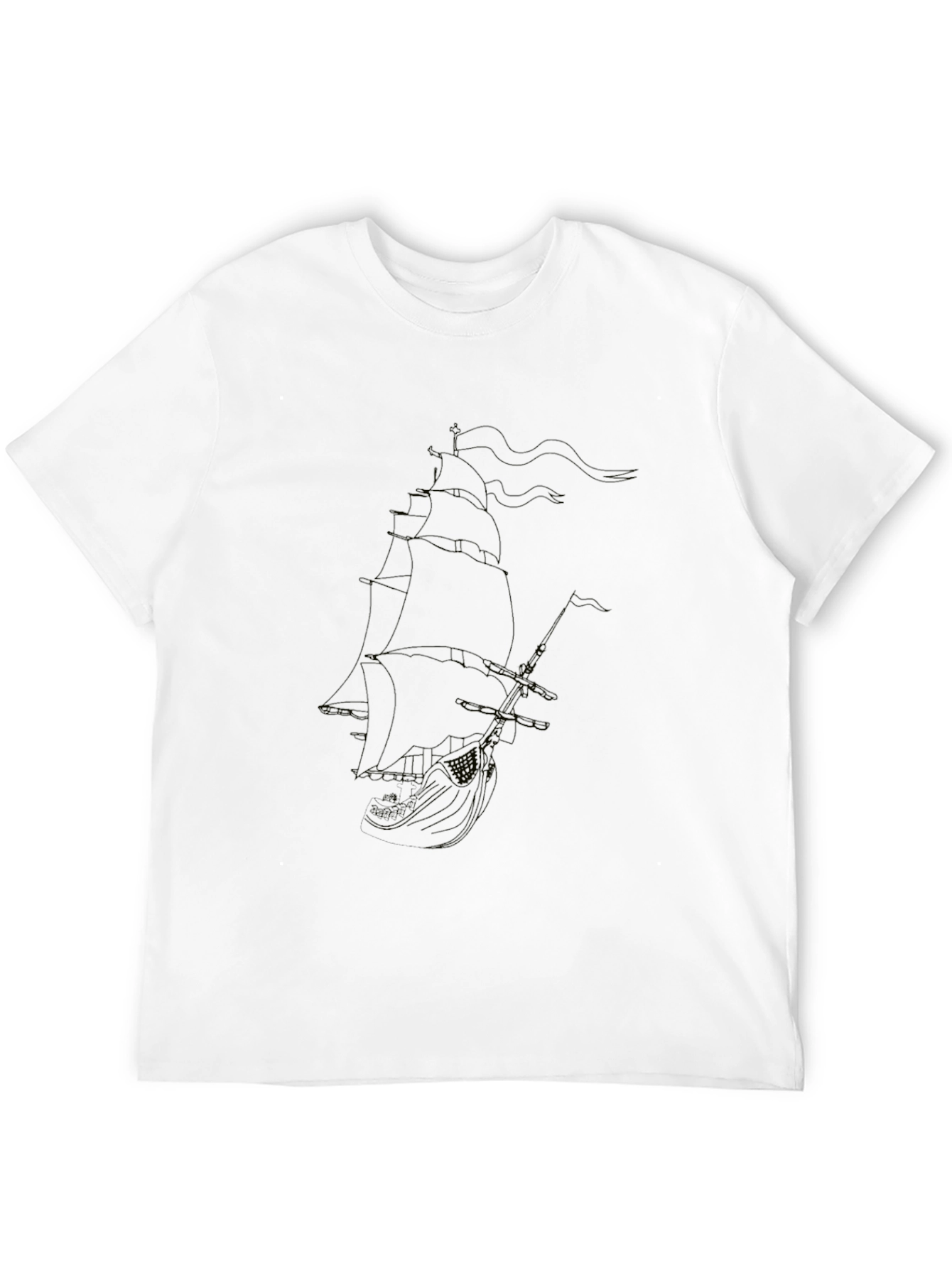 Nautical Ship Graphic Black T-Shirt