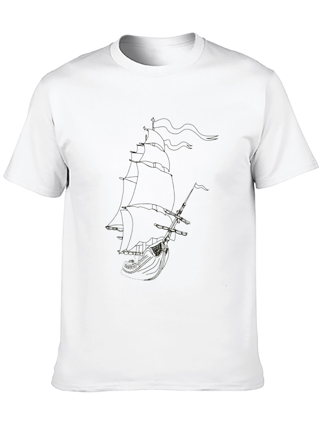 Nautical Ship Graphic Black T-Shirt