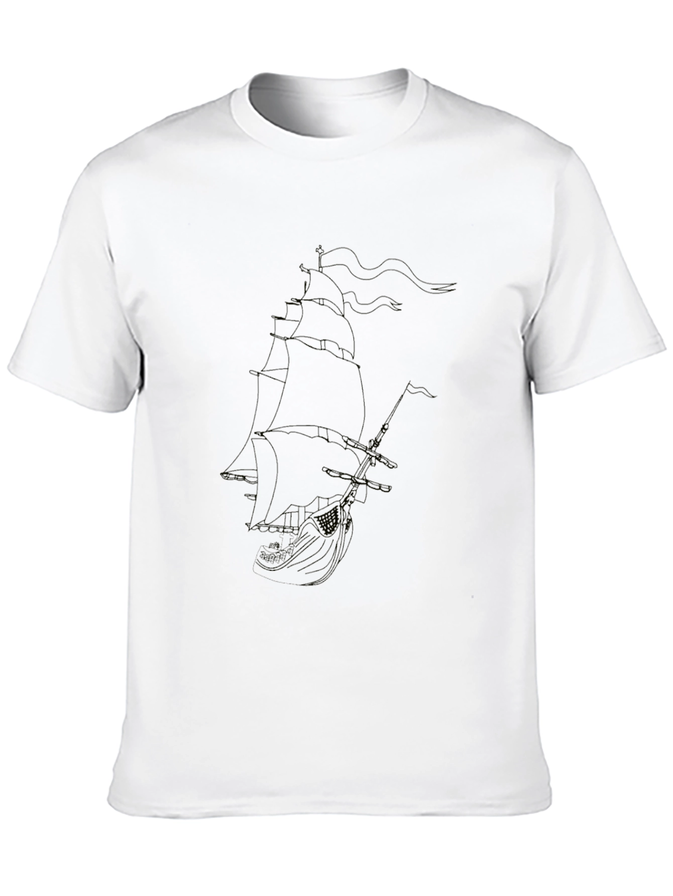 Nautical Ship Graphic Black T-Shirt