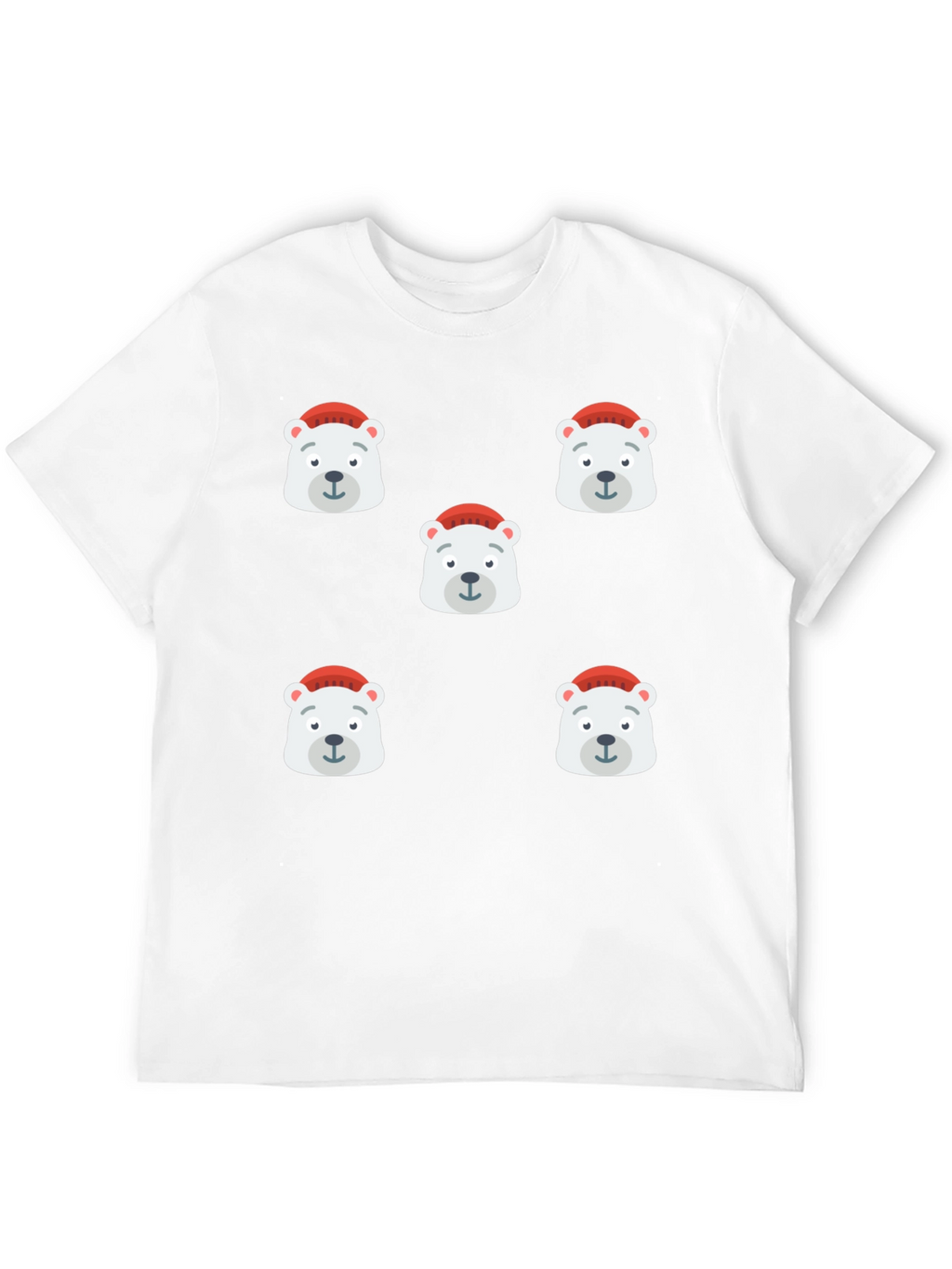 Festive Polar Bear Graphic Tee - Black