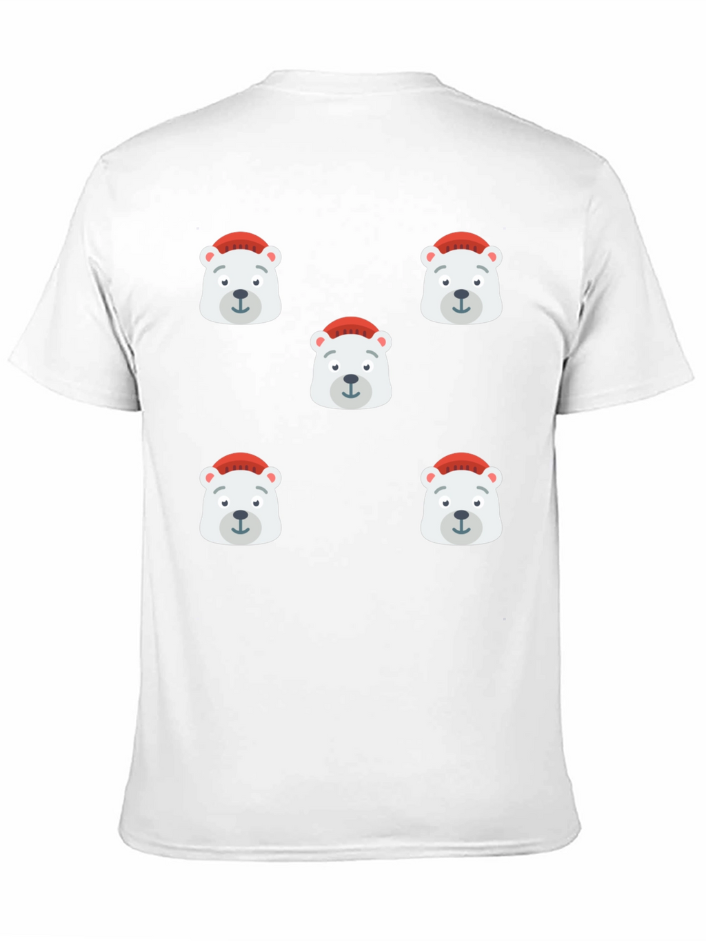 Festive Polar Bear Graphic Tee - Black