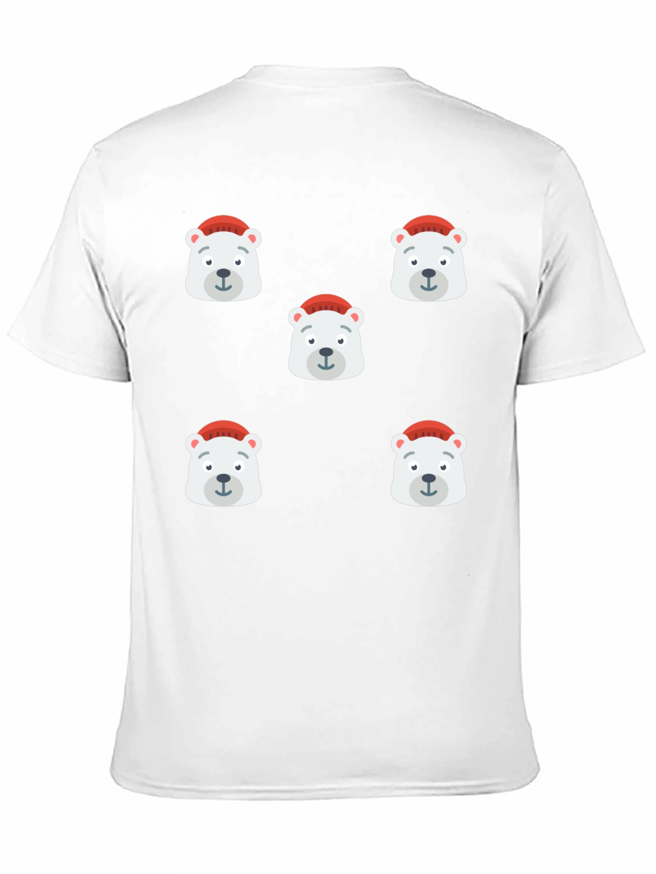 Festive Polar Bear Graphic Tee - Black