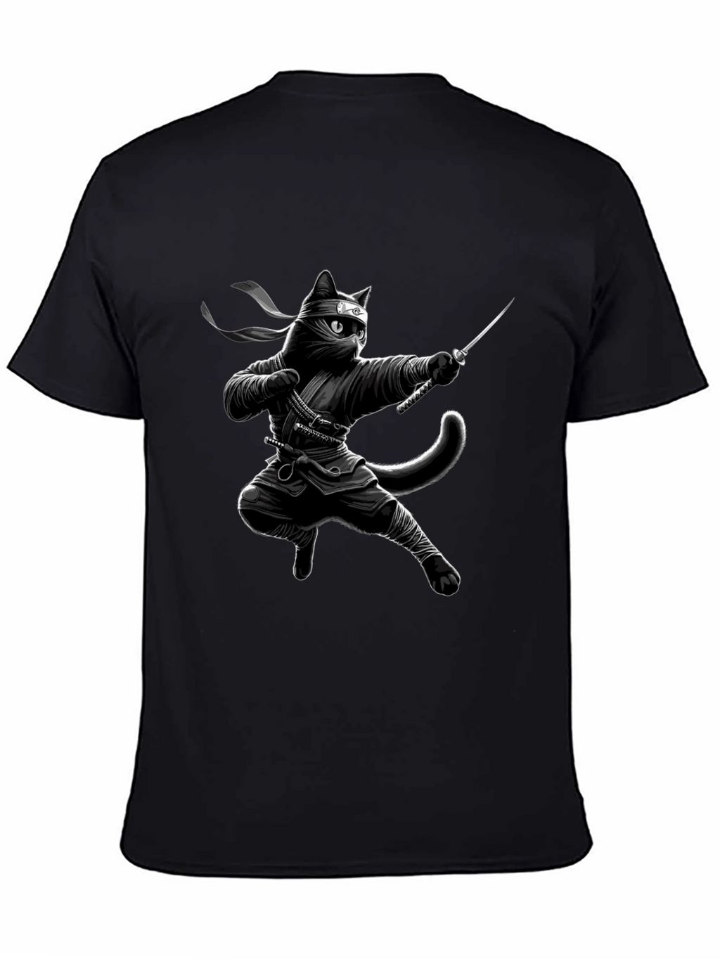 Ninja Cat Graphic Tee - Stealth Style