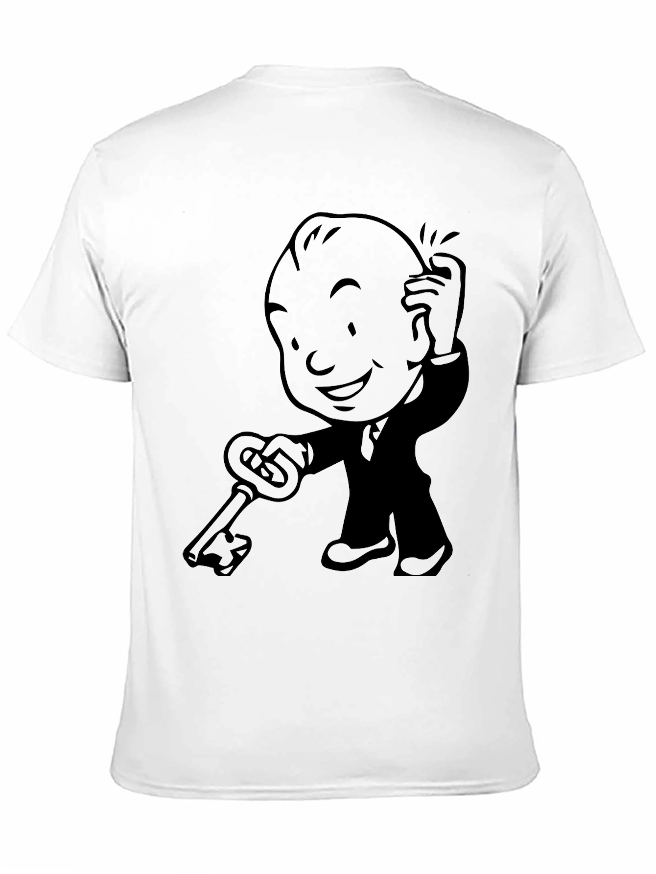 Retro Cartoon Key Black T-Shirt