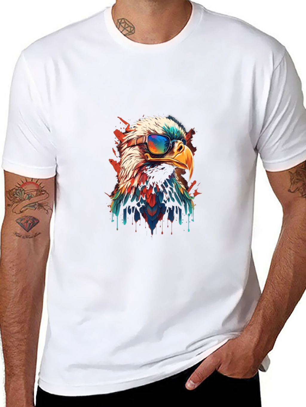 Cool Eagle Graphic Tee - Patriotic Style