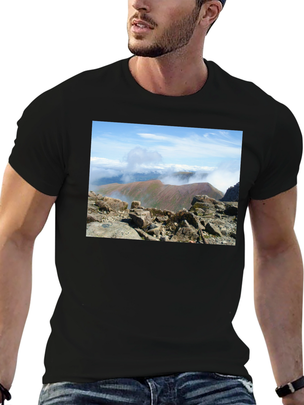 Mountain View Graphic Tee - Black Cotton Blend