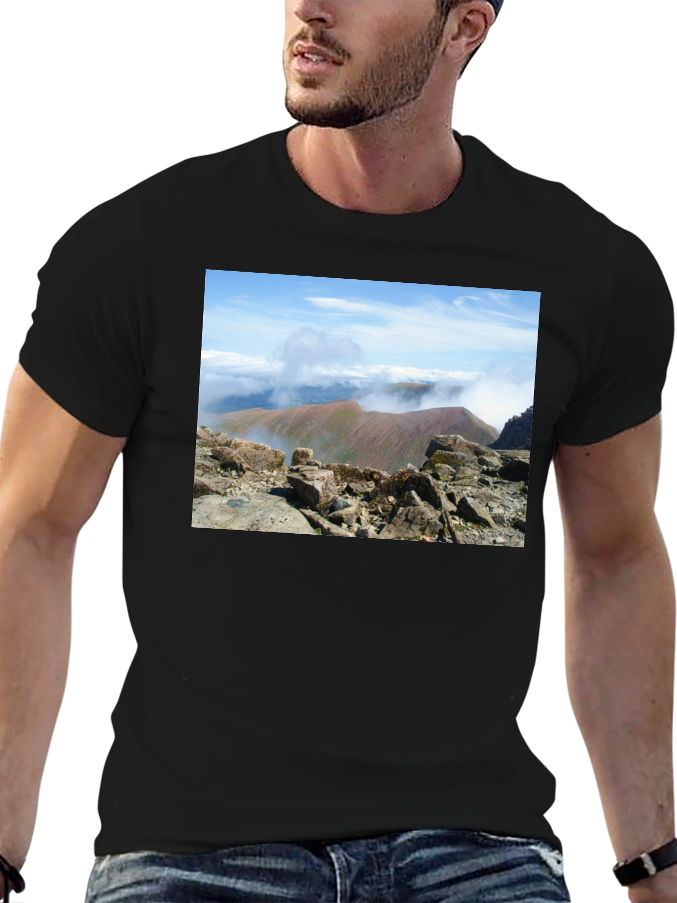 Mountain View Graphic Tee - Black Cotton Blend