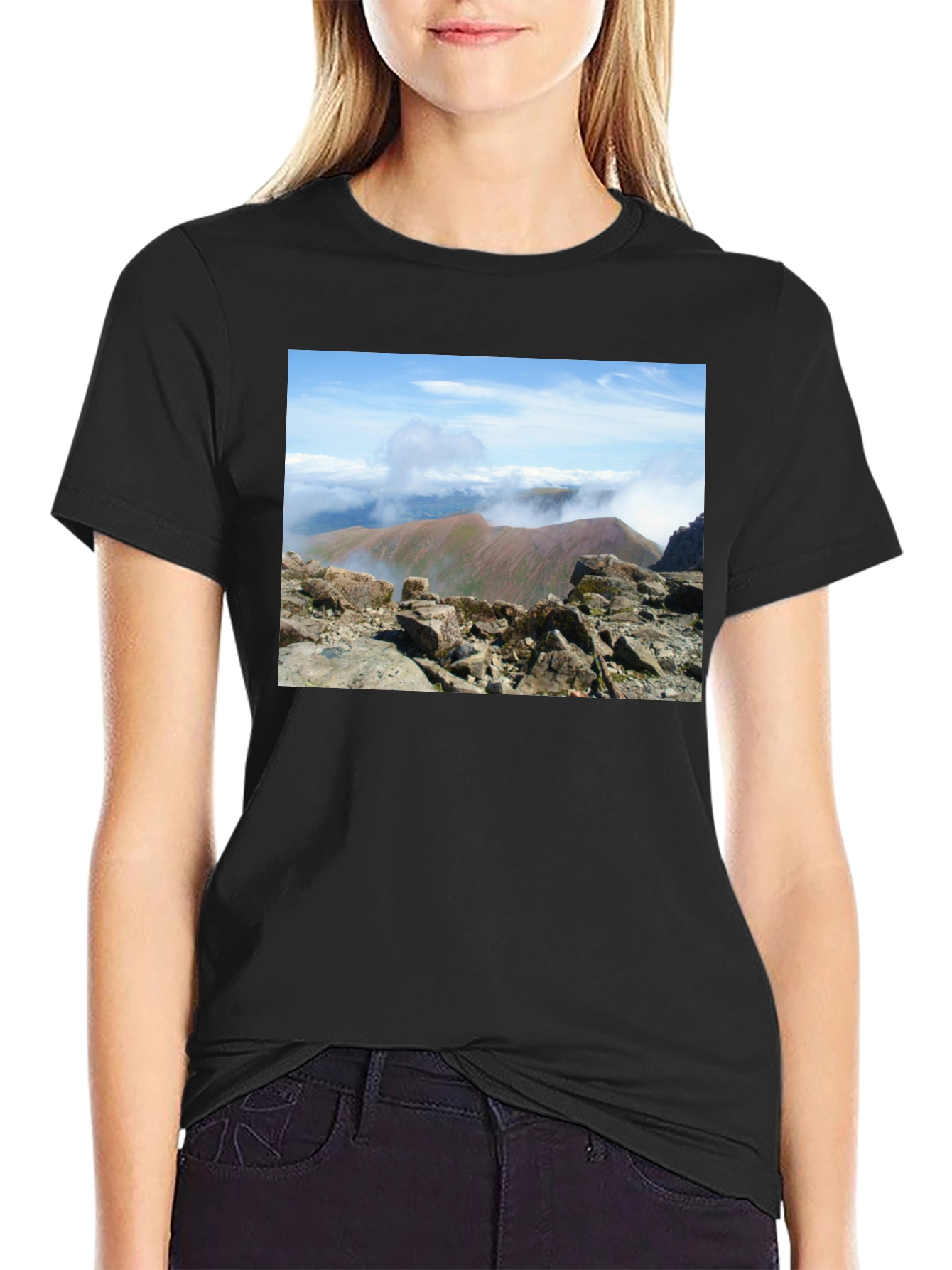 Mountain View Graphic Tee - Black Cotton Blend