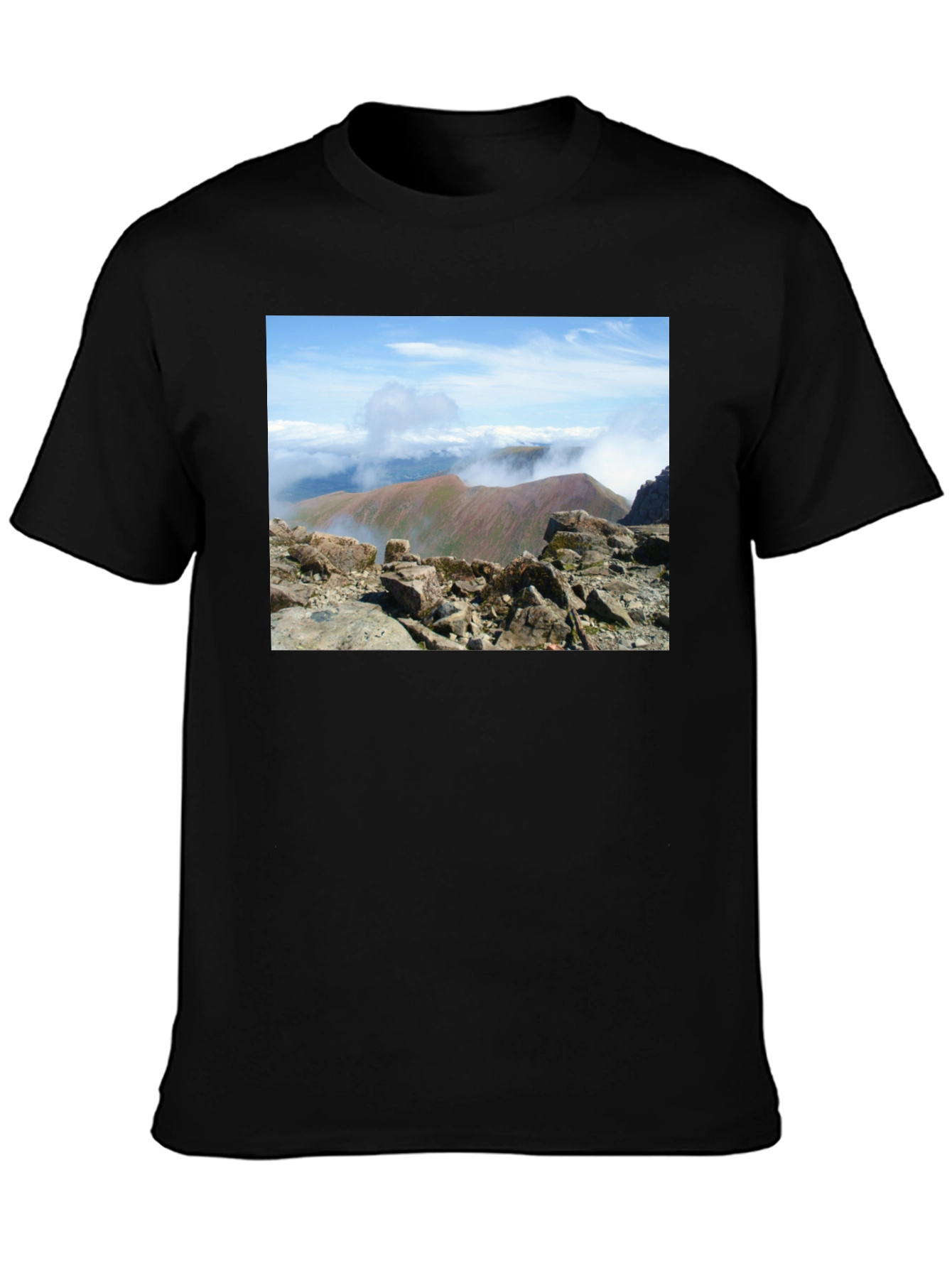 Mountain View Graphic Tee - Black Cotton Blend