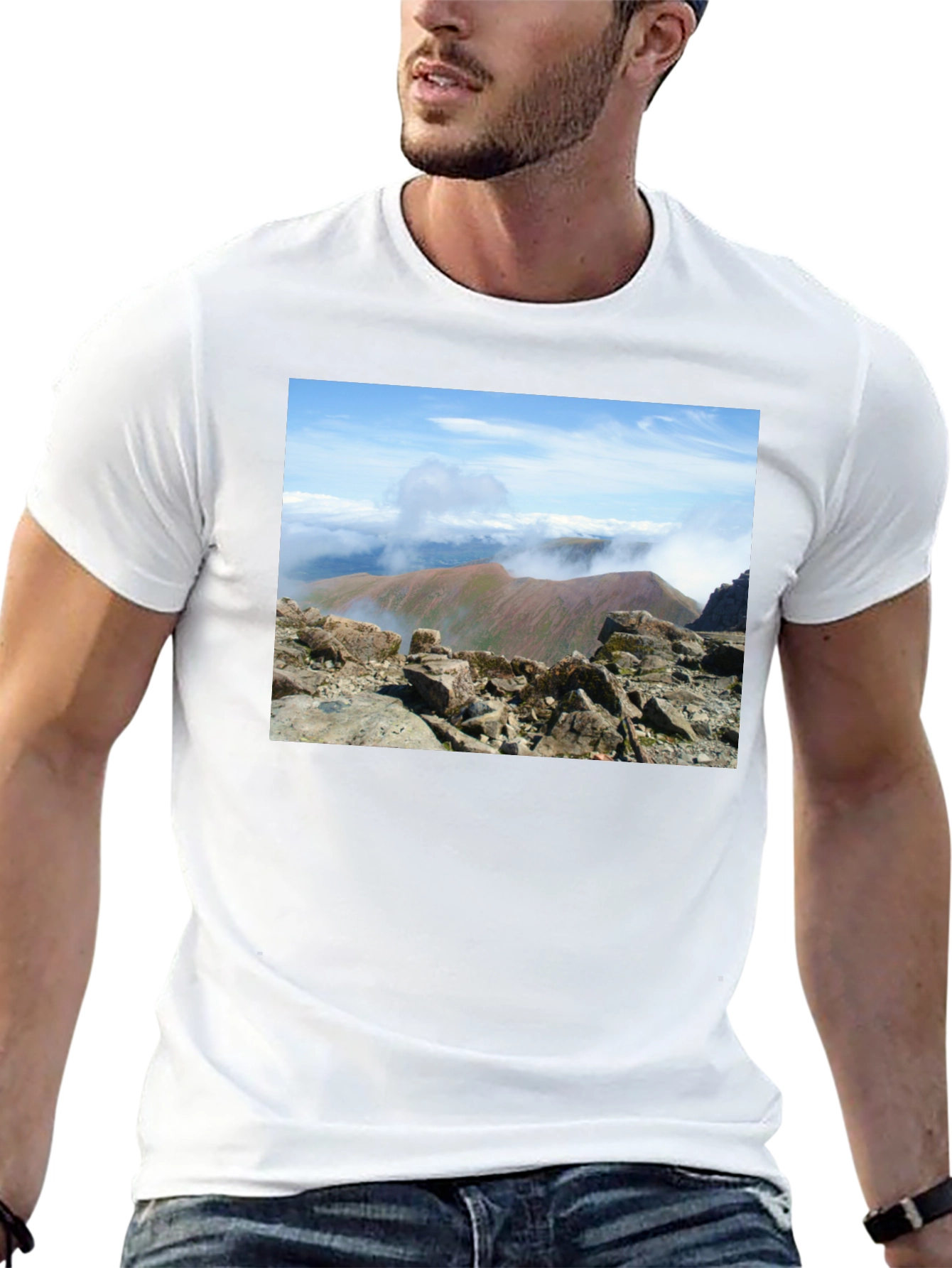 Mountain View Graphic Tee - Black Cotton Blend
