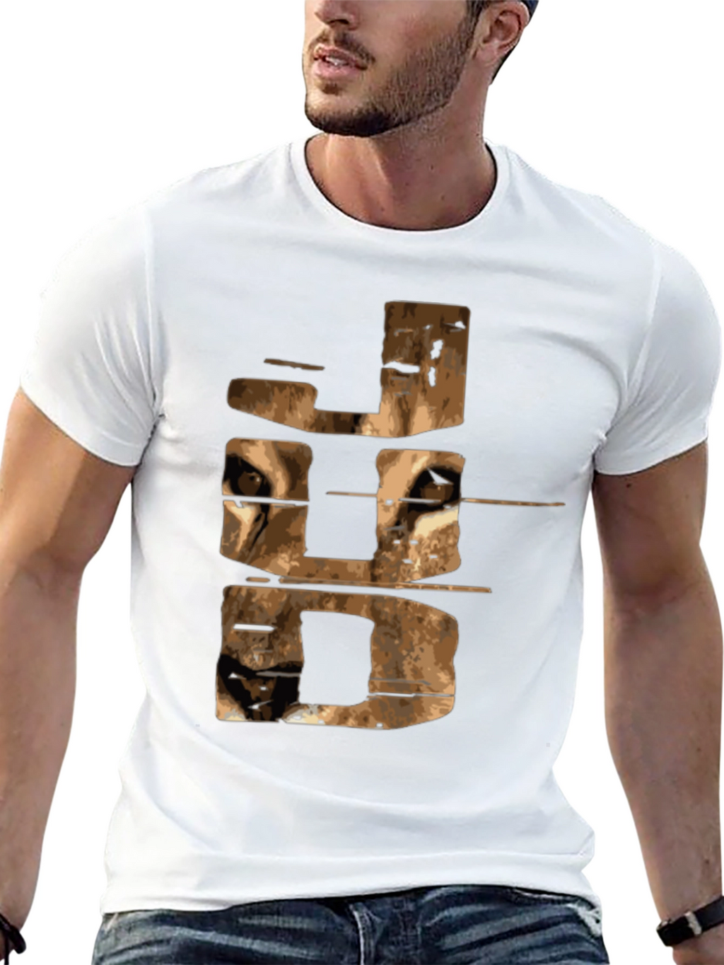 Abstract JDD Graphic Print Black Tee Shirt