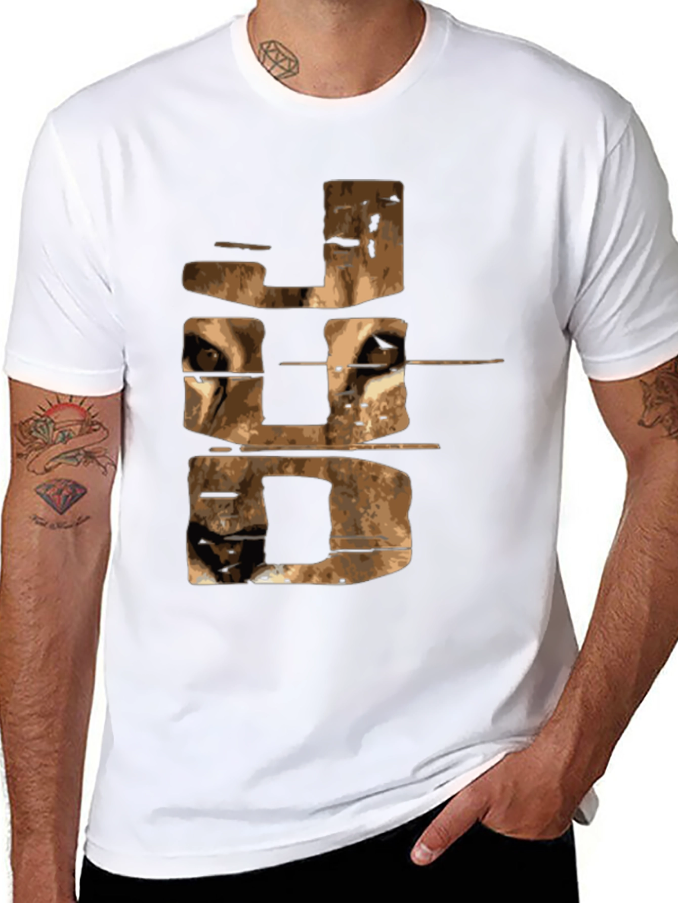 Abstract JDD Graphic Print Black Tee Shirt