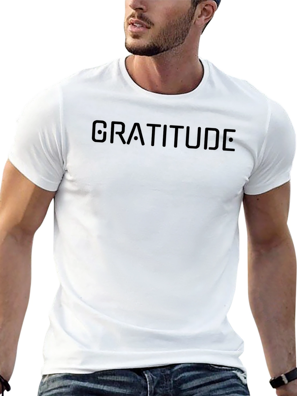 Gratitude Blackout Tee - Minimalist Mens T-Shirt