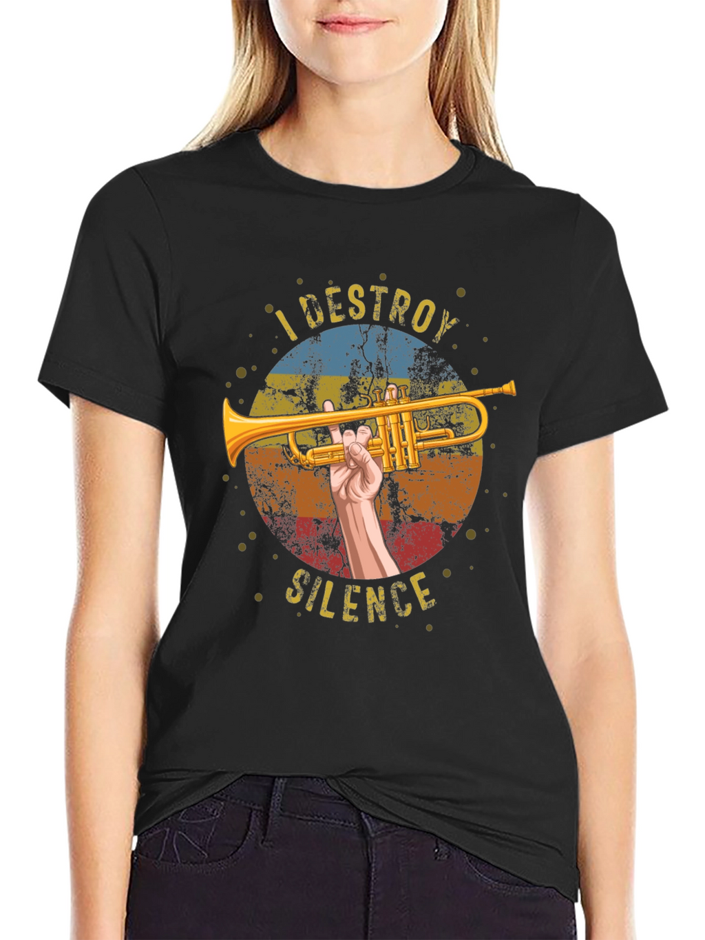 I Destroy Silence Trumpet Graphic T-Shirt