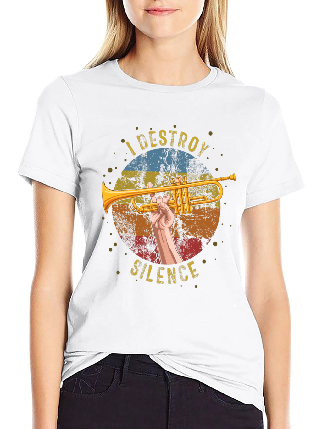 I Destroy Silence Trumpet Graphic T-Shirt