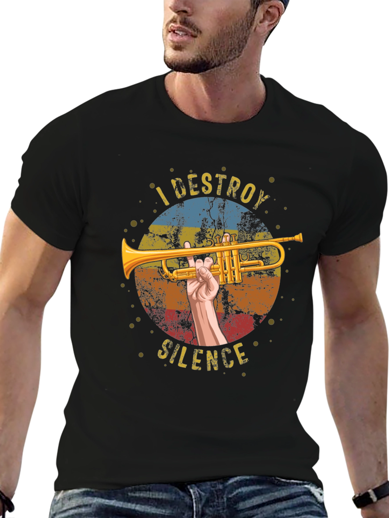 I Destroy Silence Trumpet Graphic T-Shirt