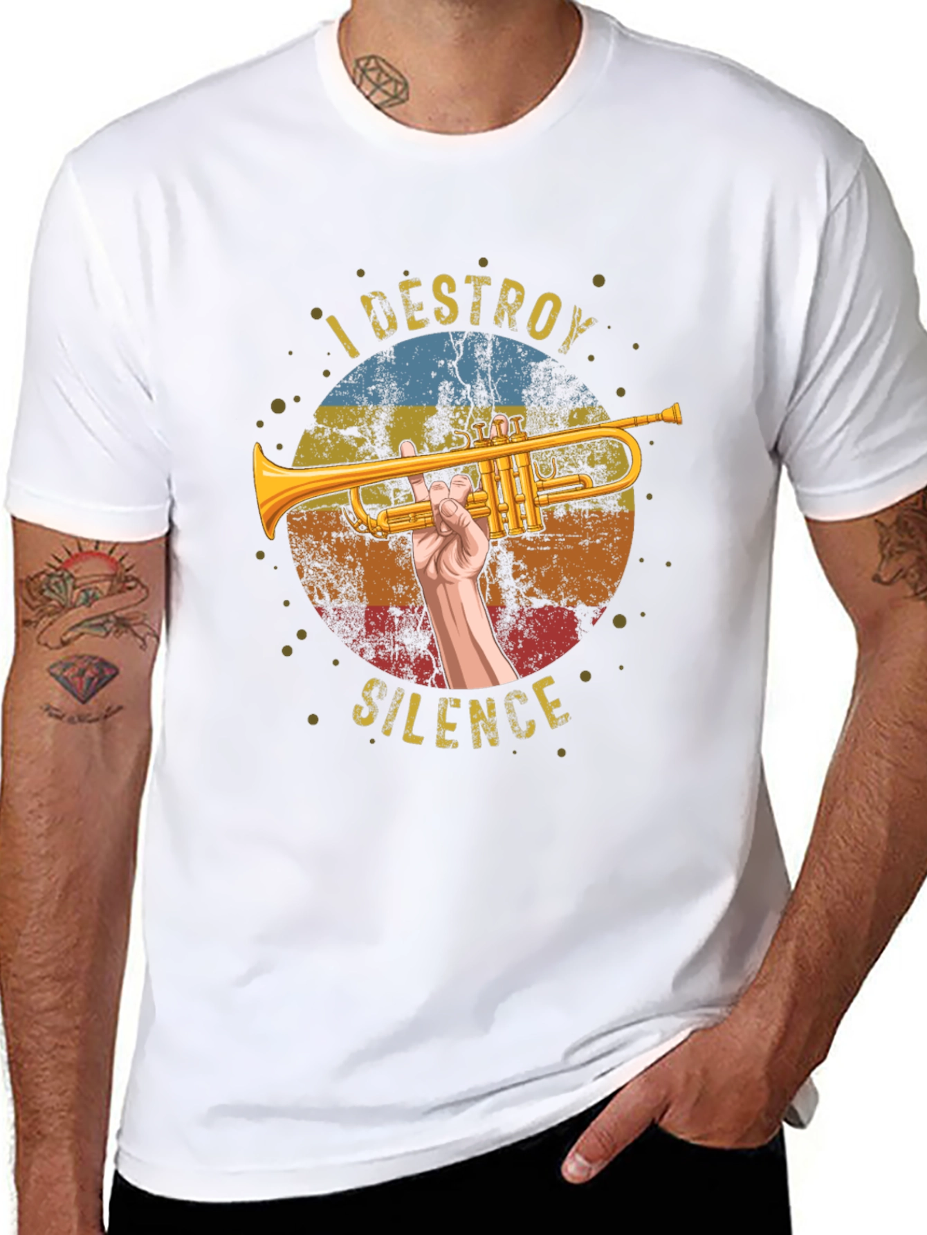 I Destroy Silence Trumpet Graphic T-Shirt