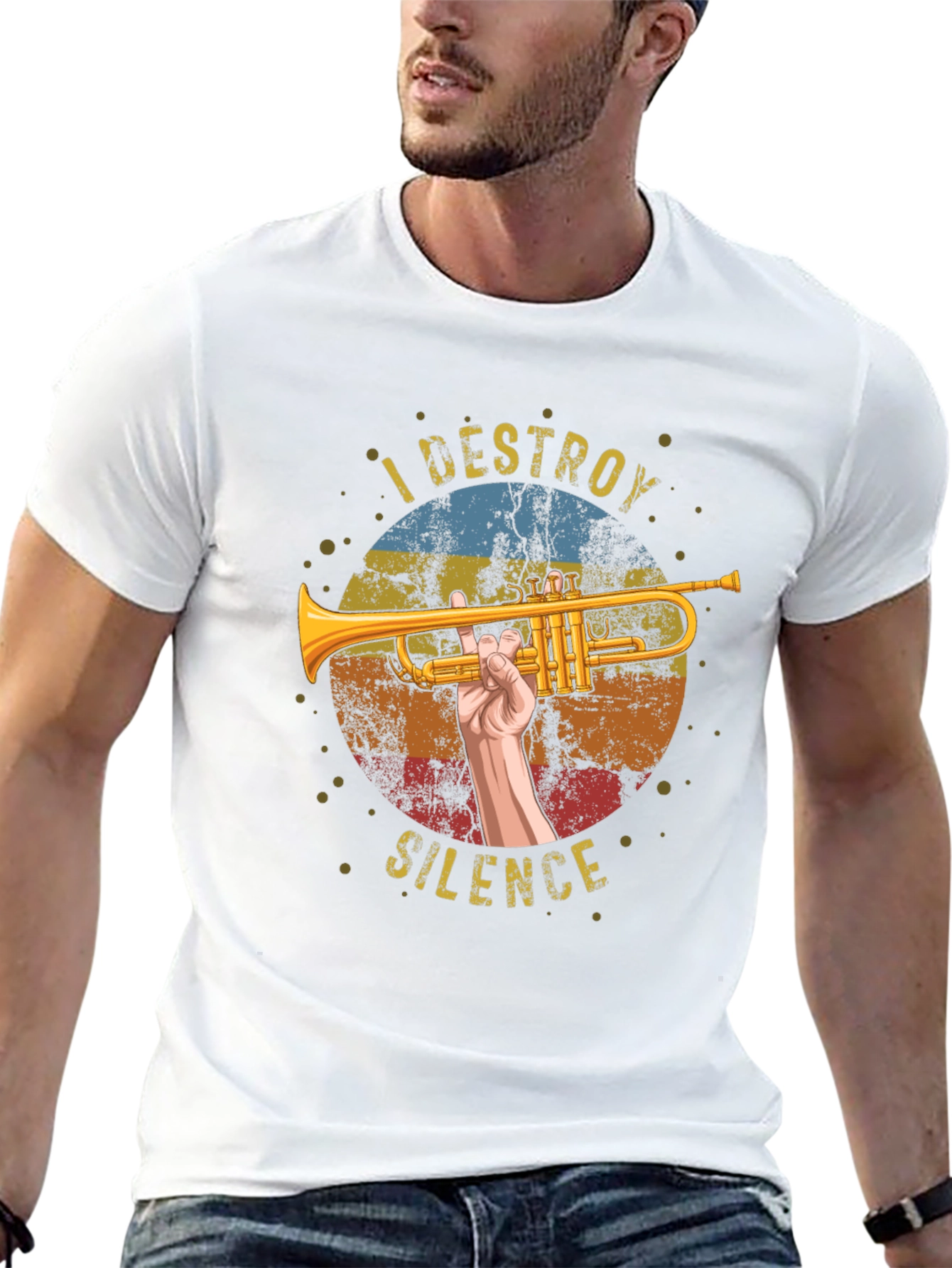 I Destroy Silence Trumpet Graphic T-Shirt