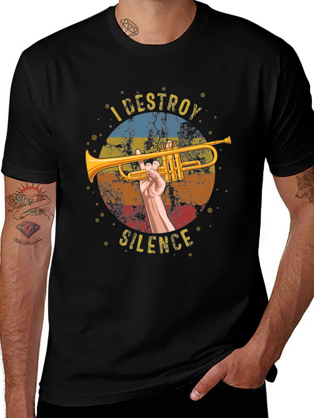 I Destroy Silence Trumpet Graphic T-Shirt