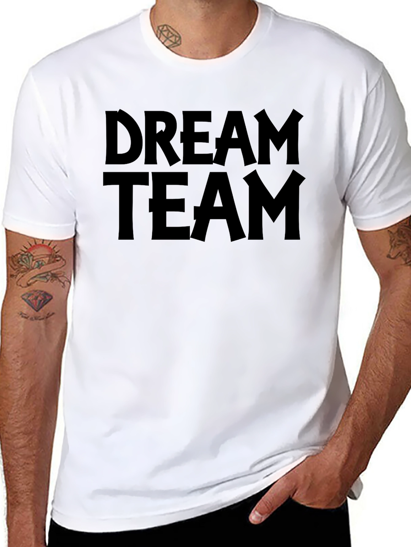 Dream Team Graphic Tee - Casual Black T-Shirt