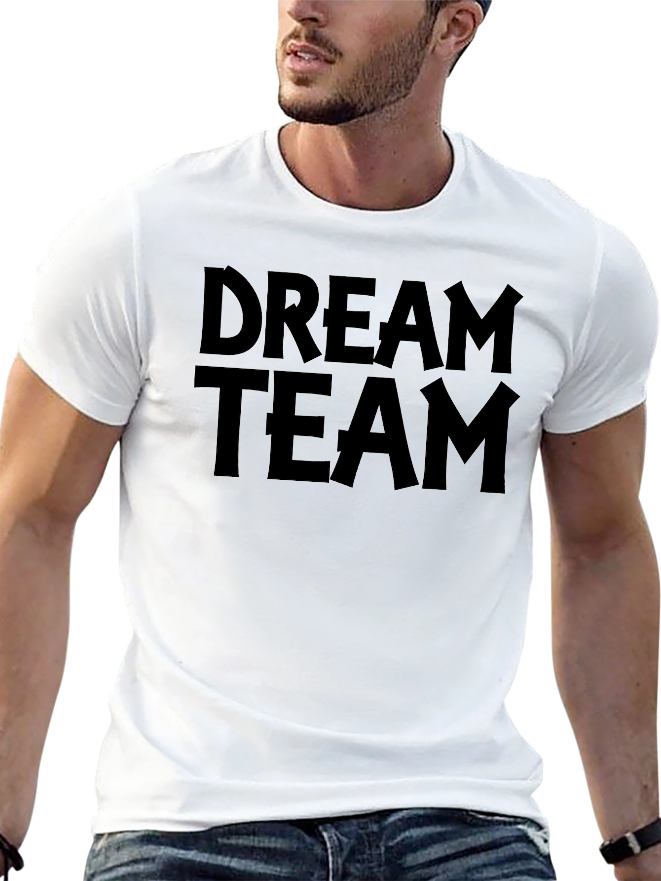 Dream Team Graphic Tee - Casual Black T-Shirt