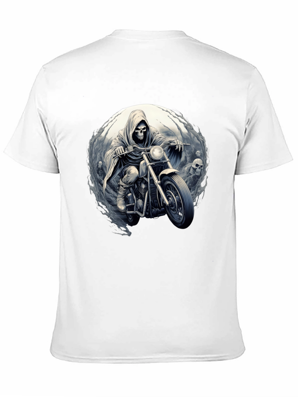 Grim Rider Tee: Skull Motorcycle T-Shirt