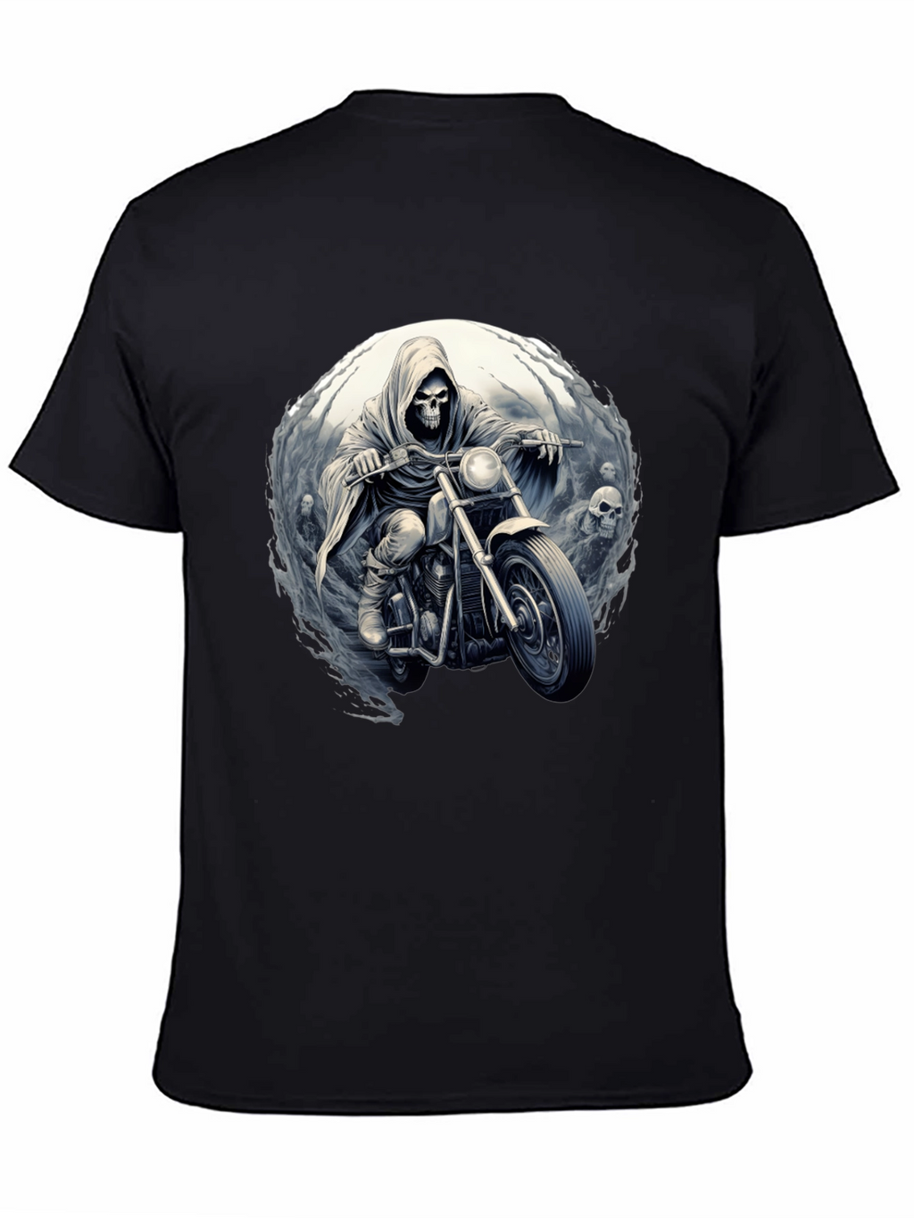 Grim Rider Tee: Skull Motorcycle T-Shirt