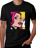 Pop Art Graphic Black T-Shirt