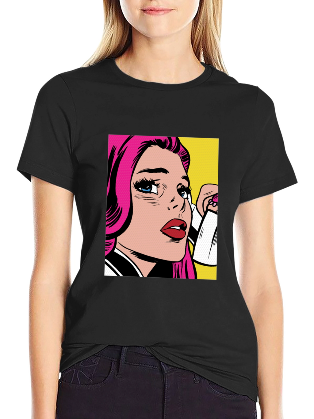 Pop Art Graphic Black T-Shirt