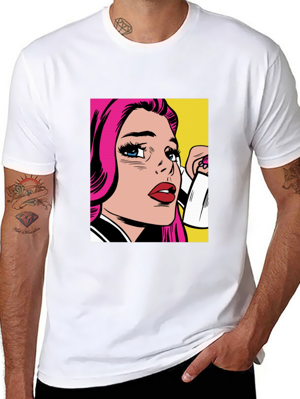 Pop Art Graphic Black T-Shirt