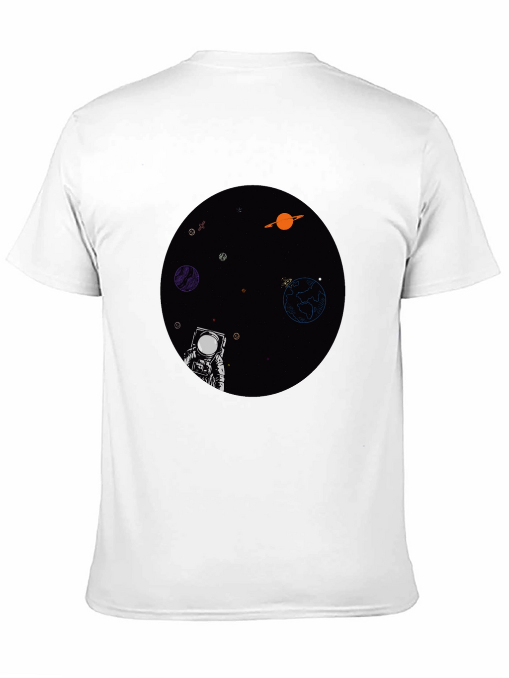 Astronaut in Space Graphic T-Shirt - Black