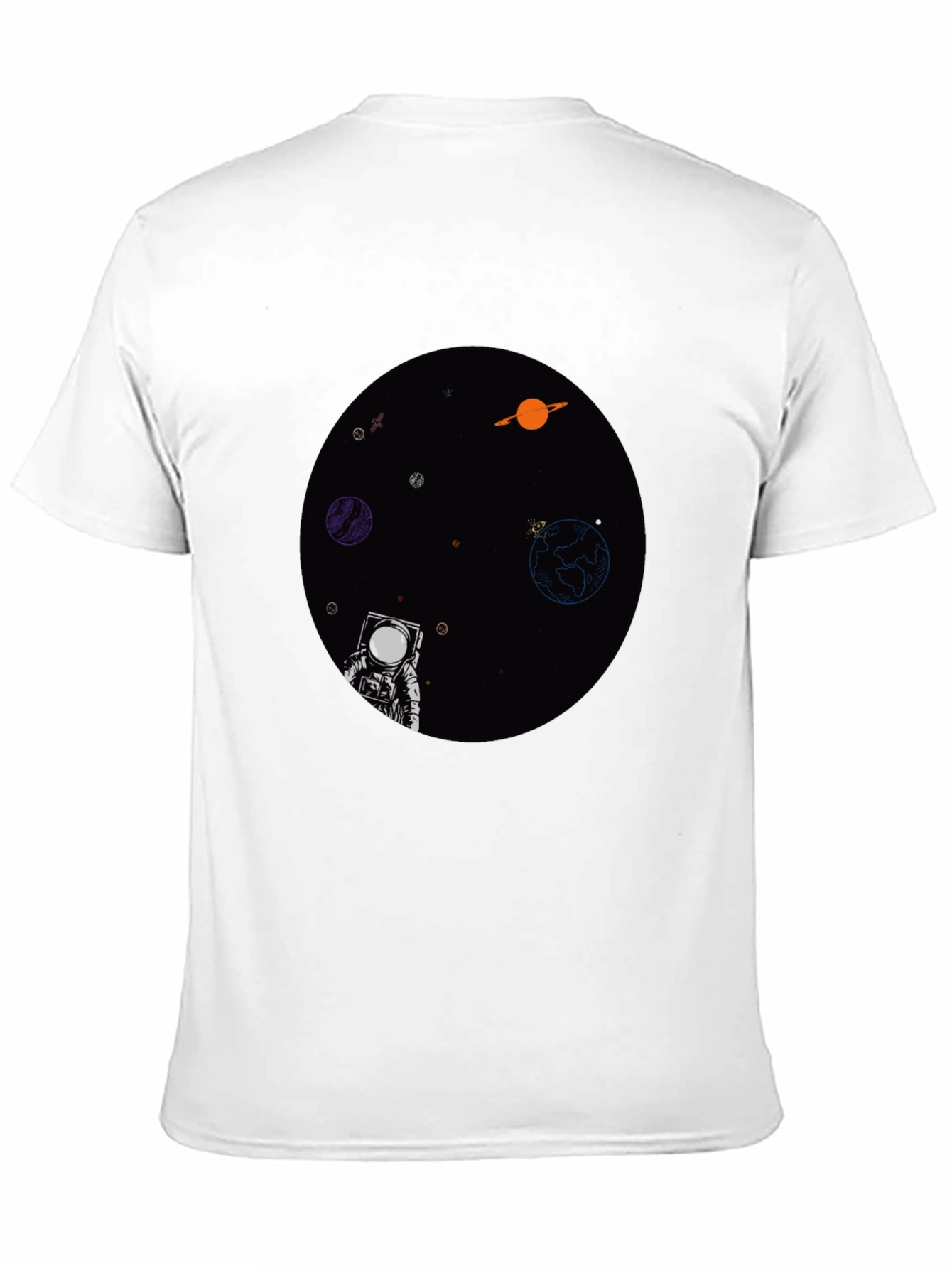 Astronaut in Space Graphic T-Shirt - Black