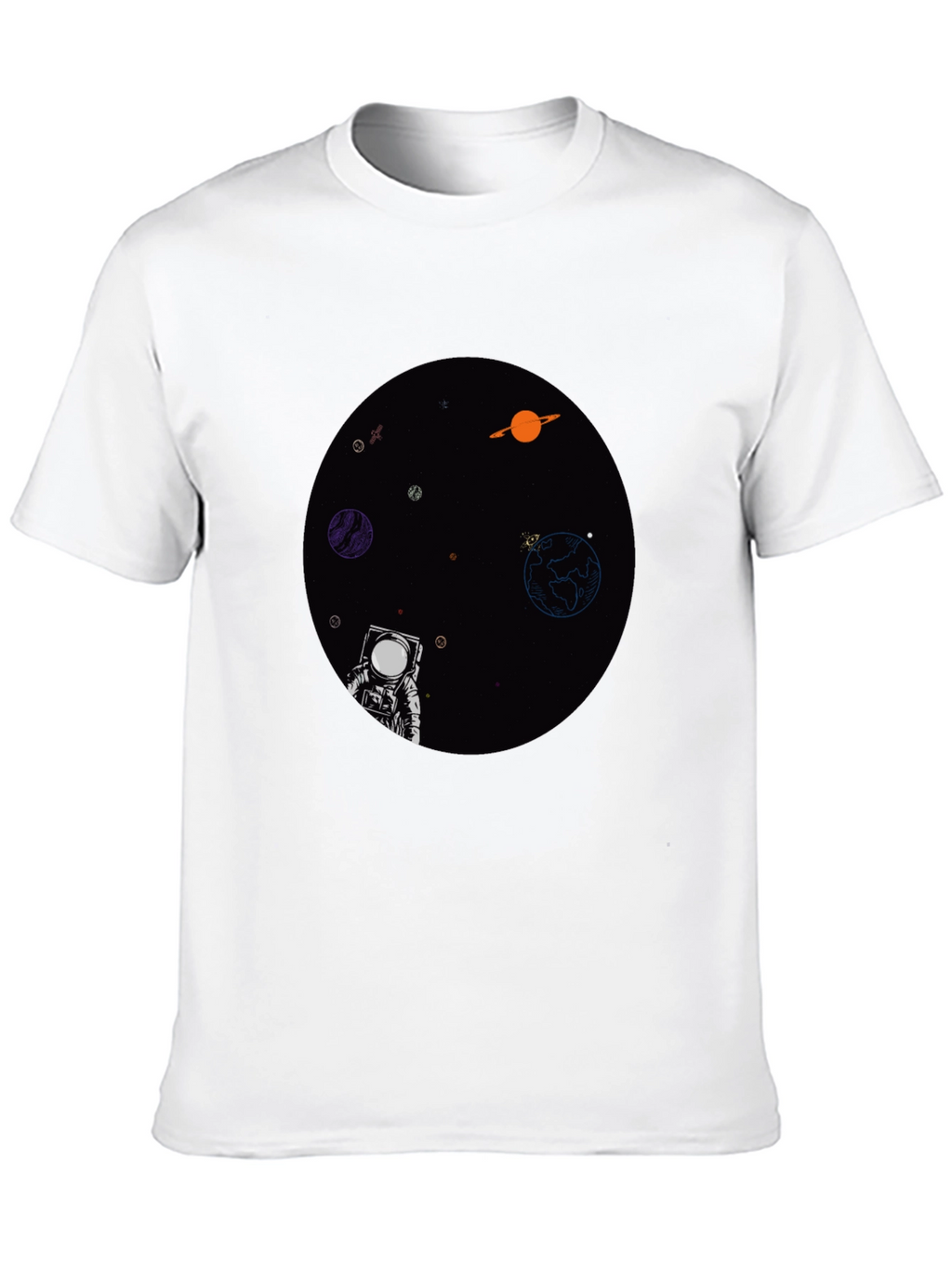 Astronaut in Space Graphic T-Shirt - Black