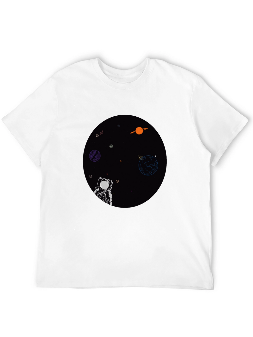 Astronaut in Space Graphic T-Shirt - Black