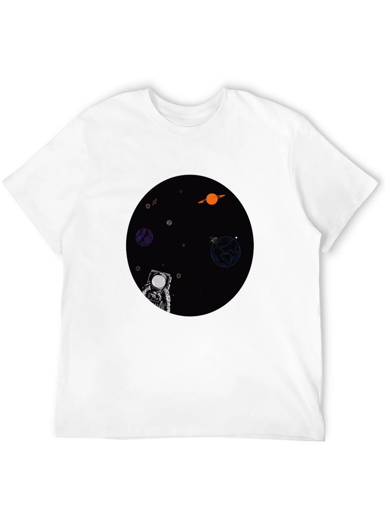 Astronaut in Space Graphic T-Shirt - Black