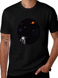 Astronaut in Space Graphic T-Shirt - Black