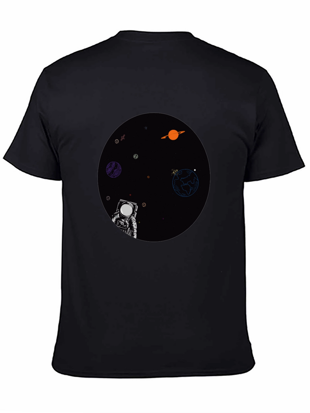 Astronaut in Space Graphic T-Shirt - Black