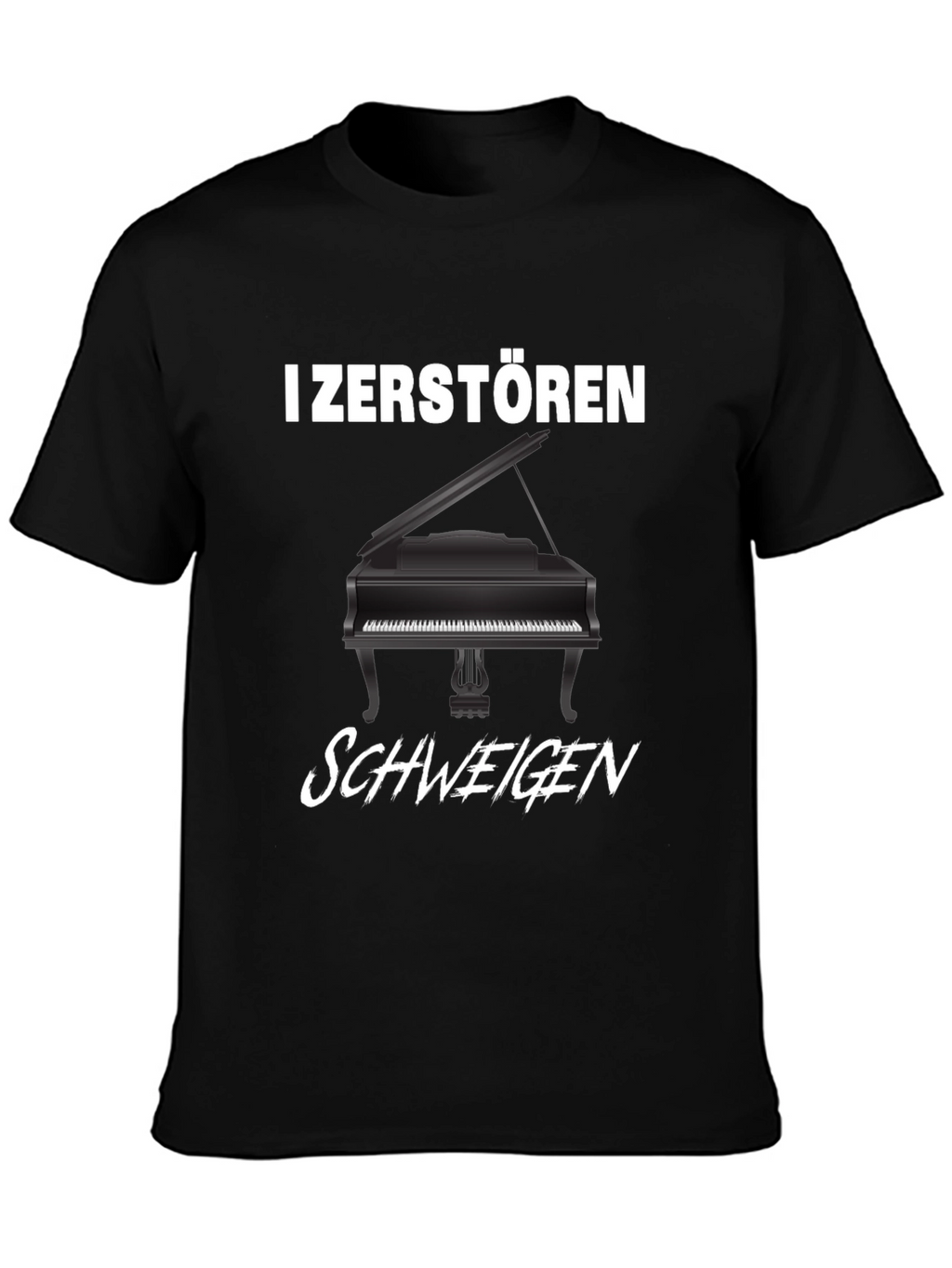 I Zerstoren Schweigen Piano Graphic Tee - Black
