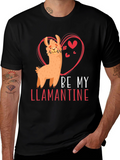 Be My Llamantine Black T-Shirt