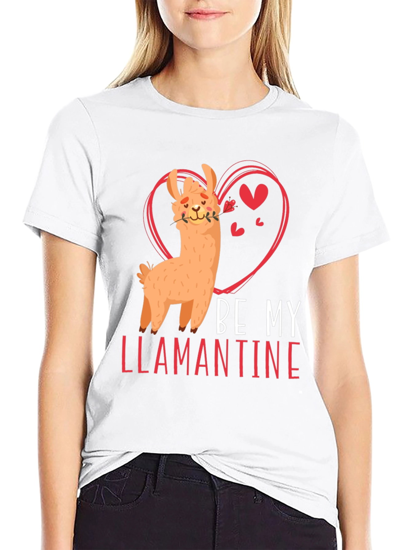 Be My Llamantine Black T-Shirt