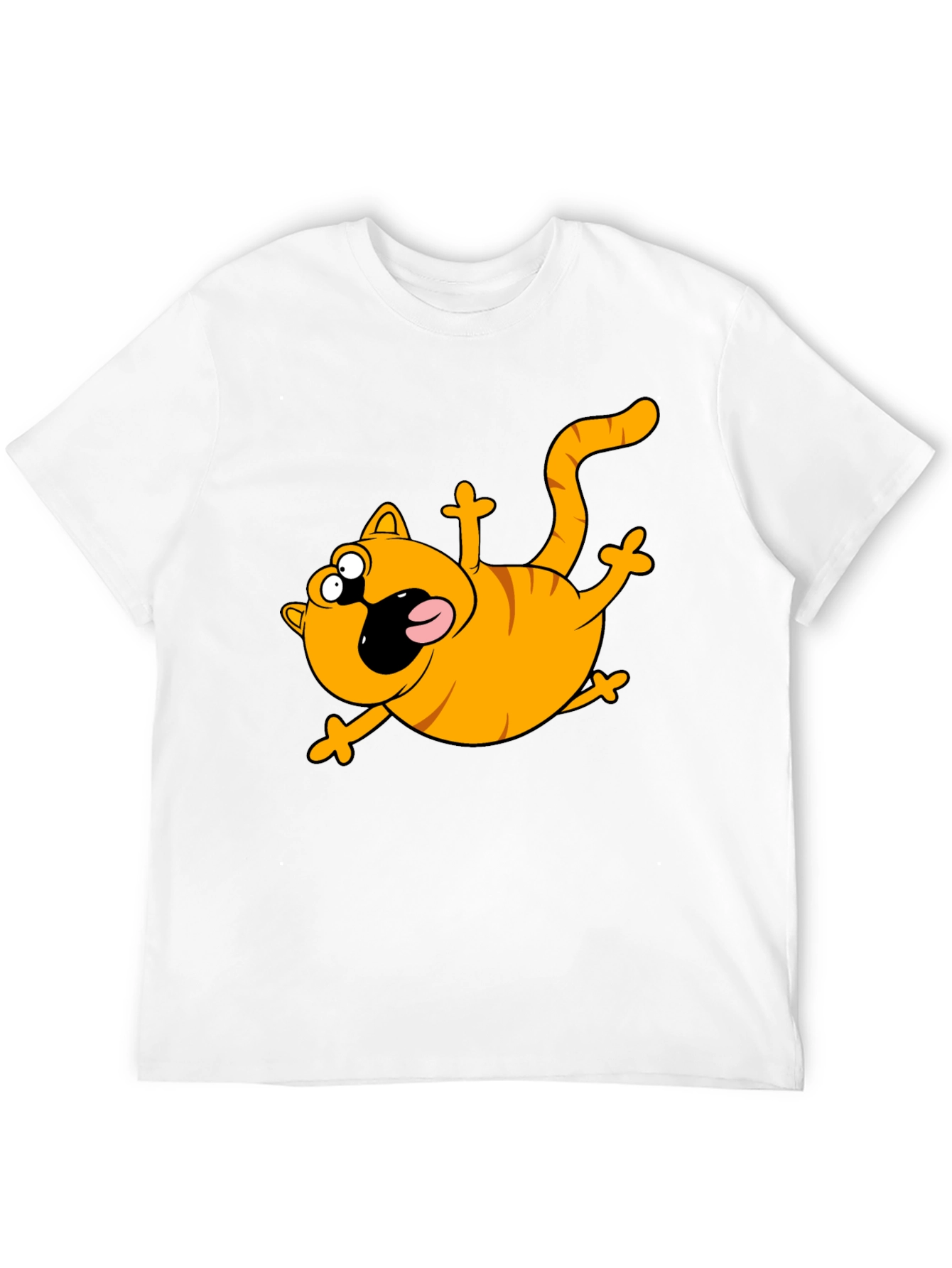 Cartoon Cat Black T-Shirt