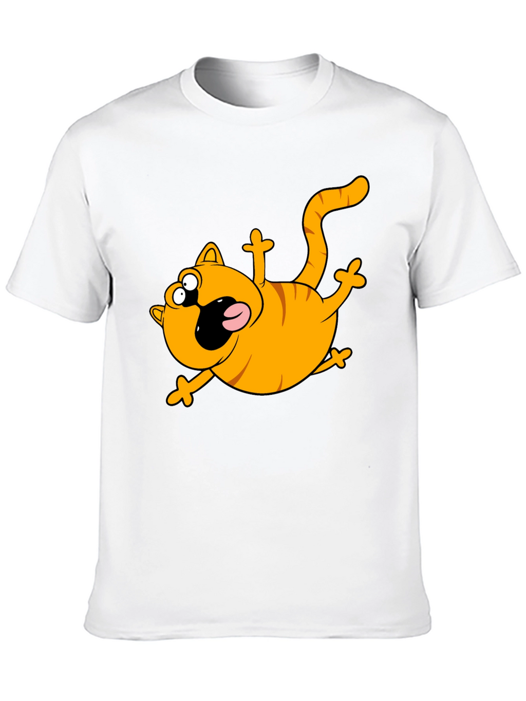 Cartoon Cat Black T-Shirt
