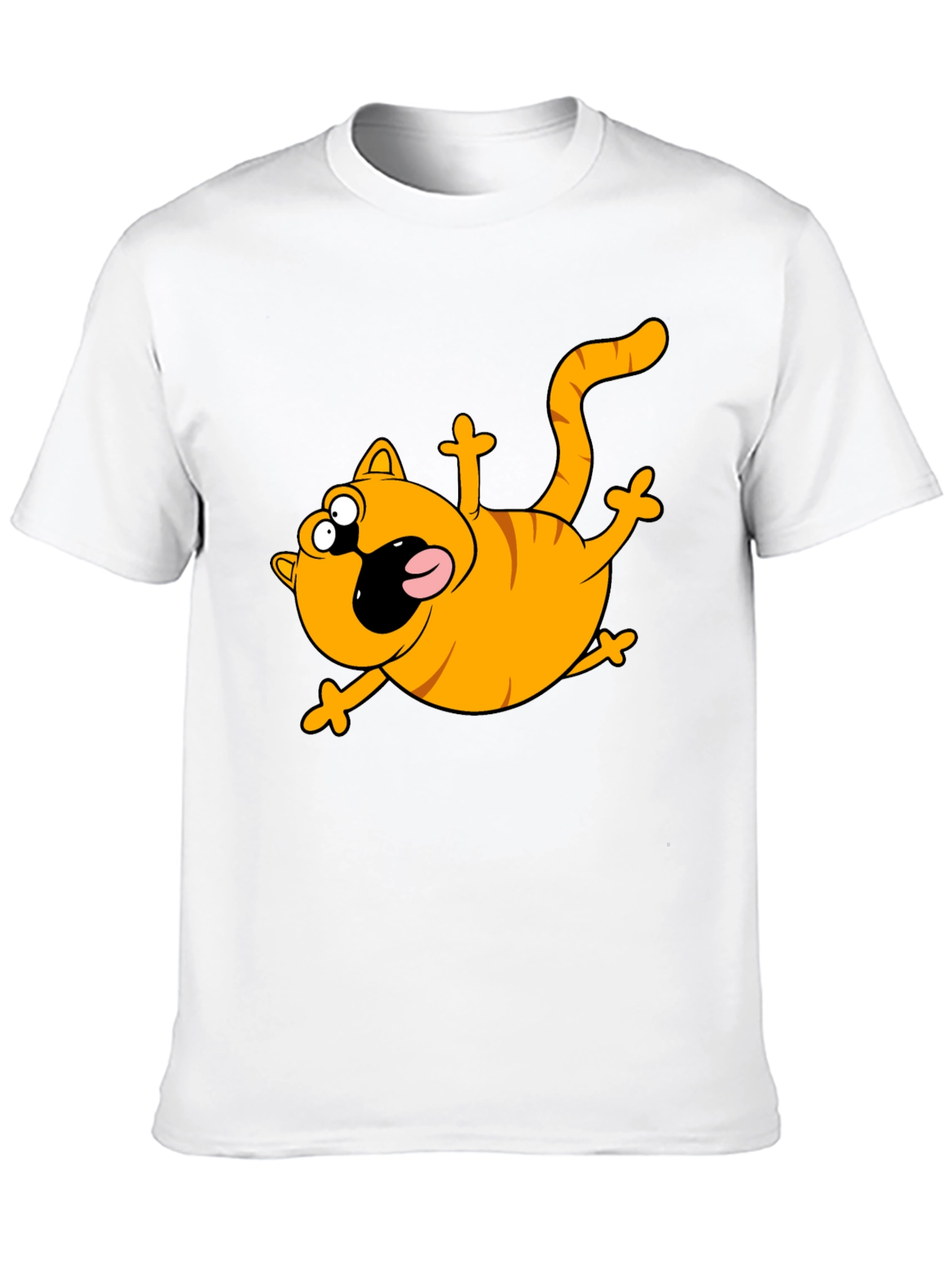 Cartoon Cat Black T-Shirt