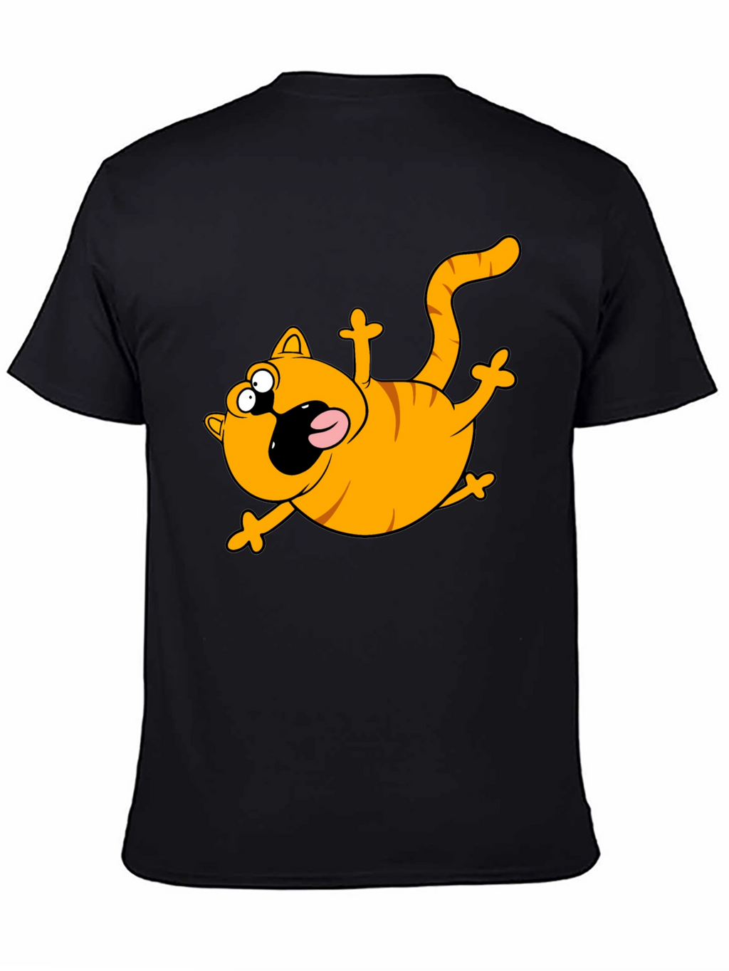 Cartoon Cat Black T-Shirt