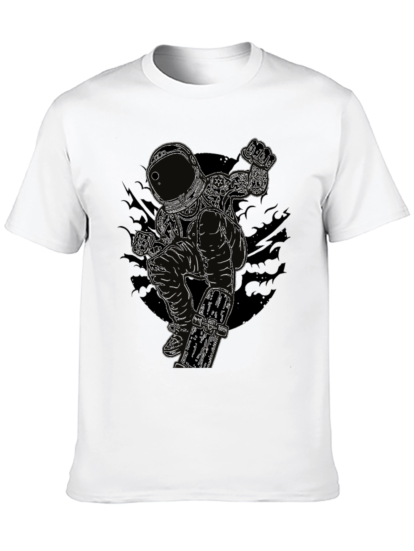 Astronaut Skateboarder Graphic Tee - Black