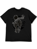 Astronaut Skateboarder Graphic Tee - Black