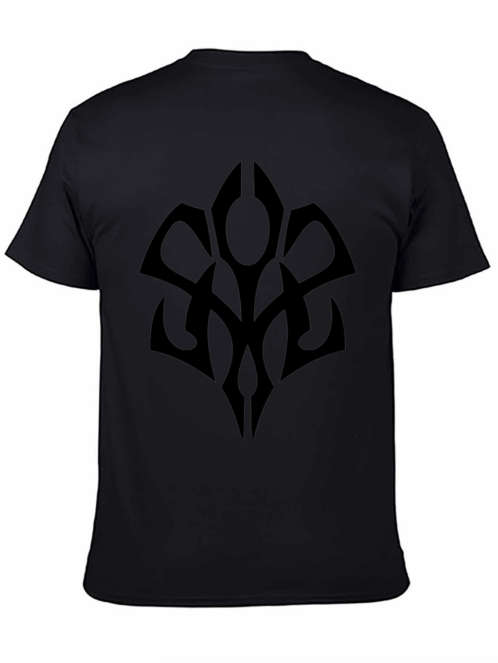 Black T-Shirt with Abstract Tribal Design