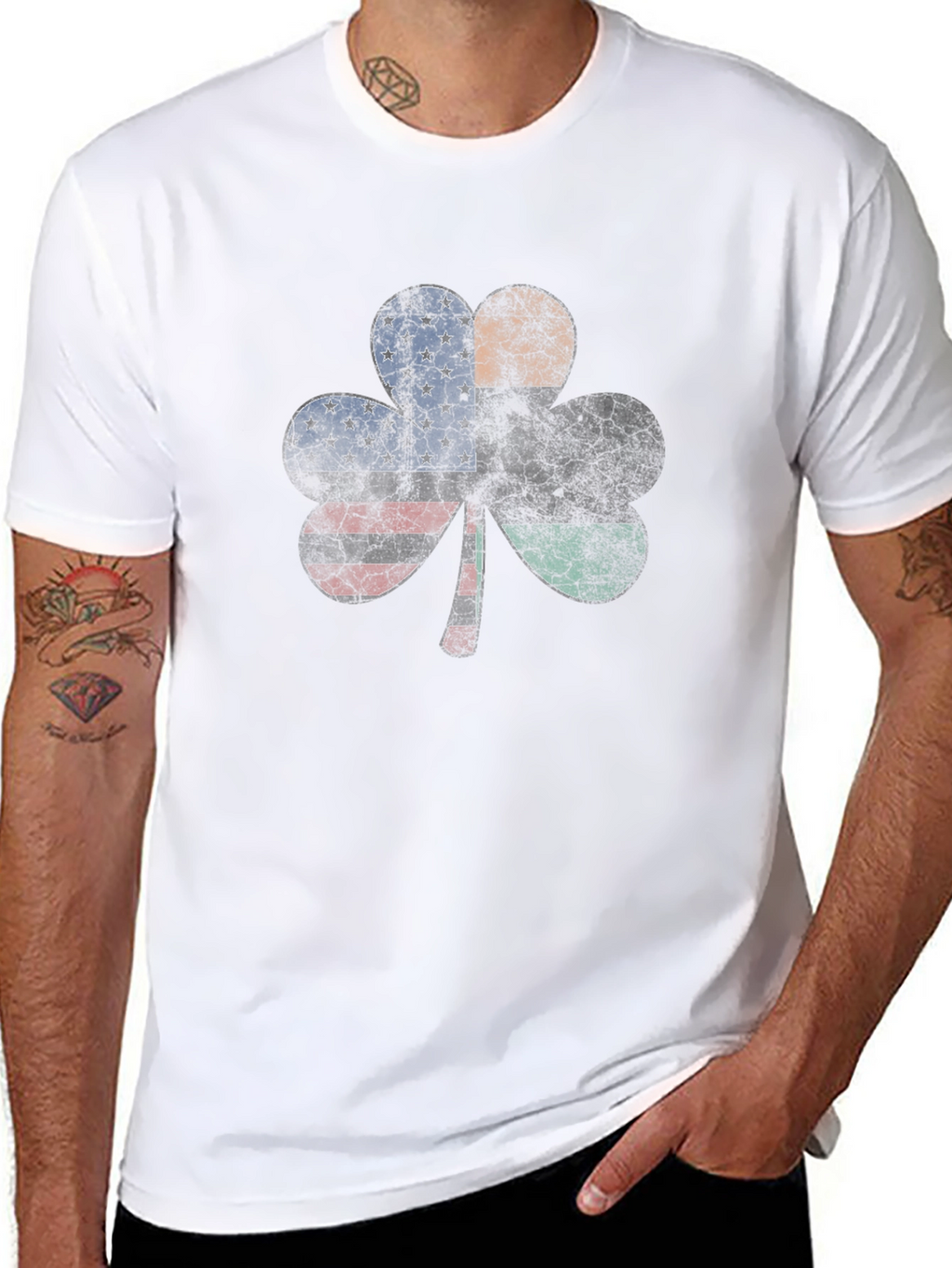 Shamrock Flag T-Shirt - Patriotic Irish Style