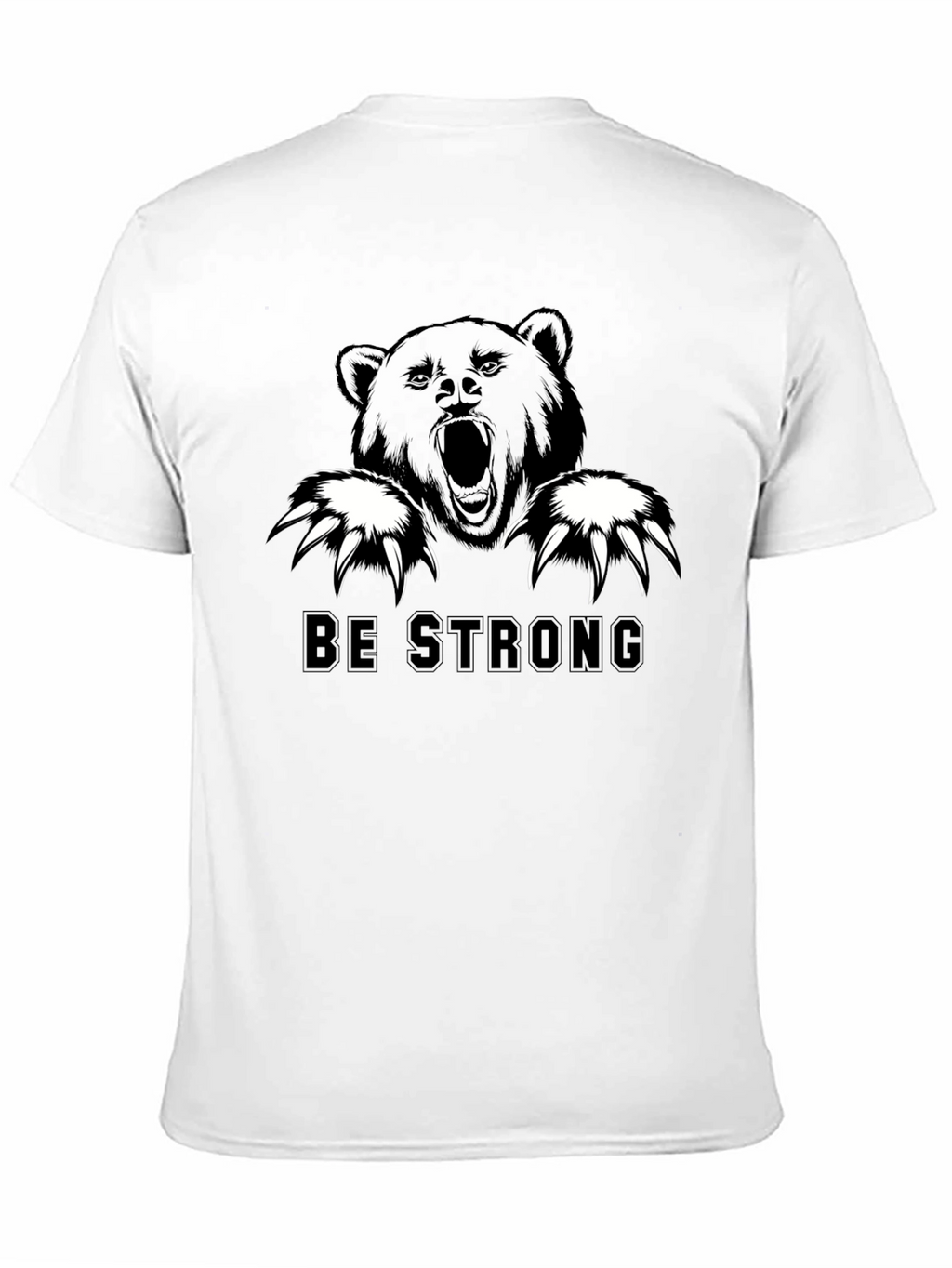 Be Strong Bear Graphic T-Shirt - Black