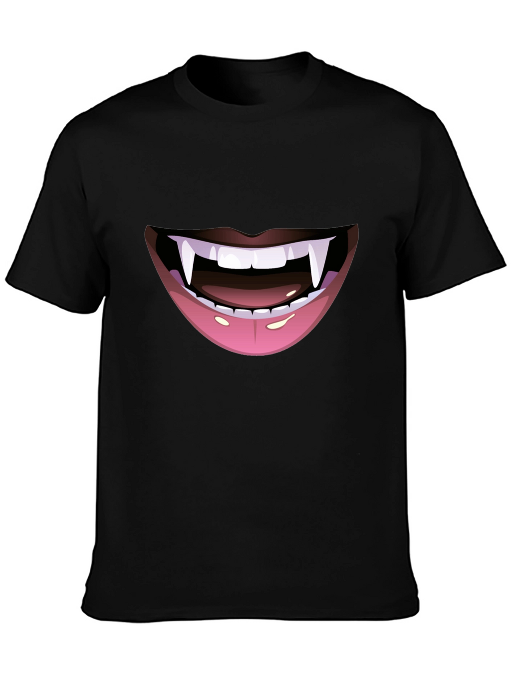Vampire Fang Mouth Graphic Tee - Halloween Ready!